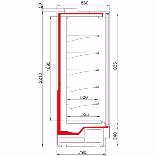 Wandkoeling - VISION DOORS GI H220 100 - Oscartielle